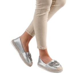 Espadrillas grigie con ornamenti grigio 1
