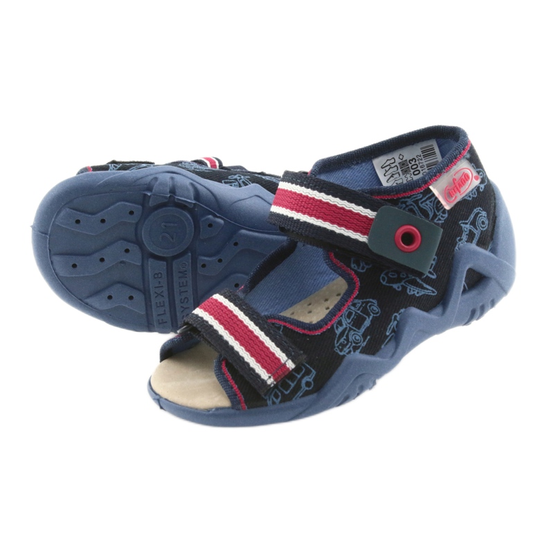 Sandali Befado scarpe per bambini 350P003 rosso blu navy 5
