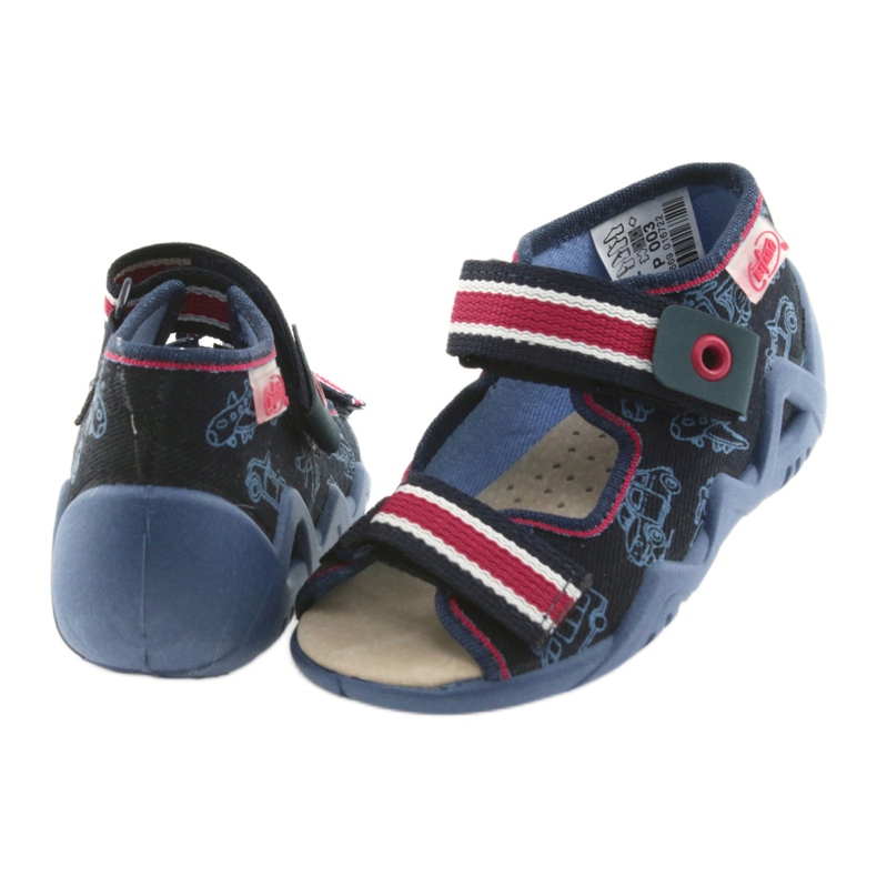 Sandali Befado scarpe per bambini 350P003 rosso blu navy 4