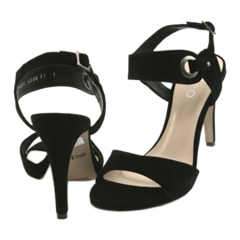 Sandali in pelle su tacco Edeo 3208 nero 4