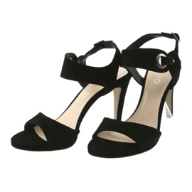 Sandali in pelle su tacco Edeo 3208 nero 3