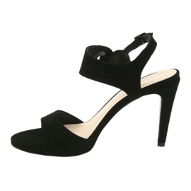 Sandali in pelle su tacco Edeo 3208 nero 2