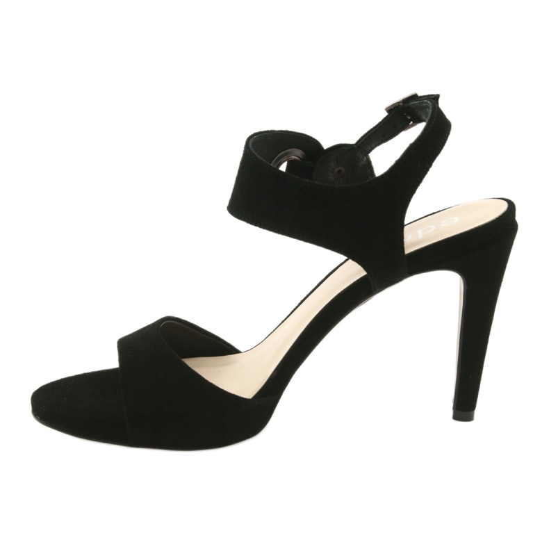 Sandali in pelle su tacco Edeo 3208 nero 2