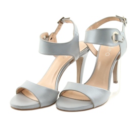 Sandali in pelle su spilla Edeo 3208 grigio 3