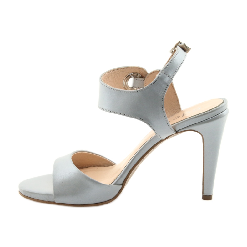Sandali in pelle su spilla Edeo 3208 grigio 2