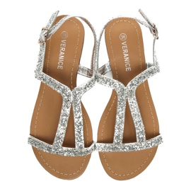 VERANICE Sandali piatti glitterati grigio 1