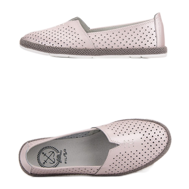 Sneakers In Pelle Slip On VINCEZA rosa 2