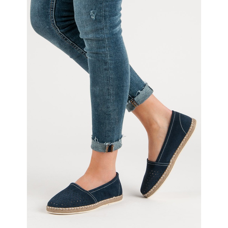 Filippo Espadrillas in pelle blu navy 1