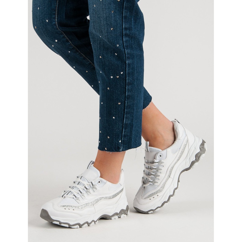 Sneakers Con Glitter bianco 1