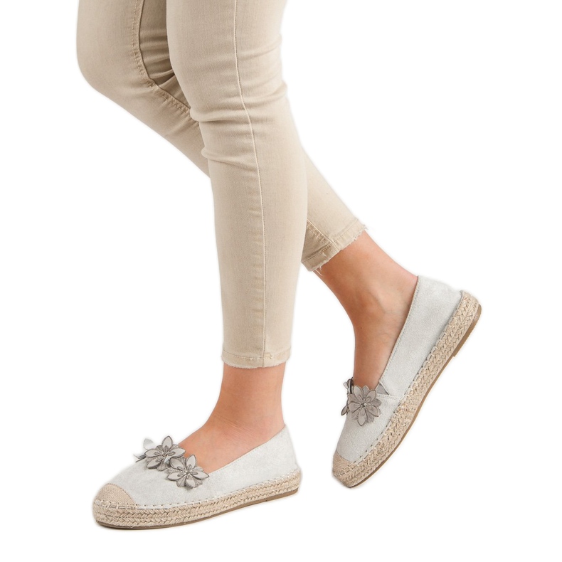 Espadrillas Con Fiori grigio 1