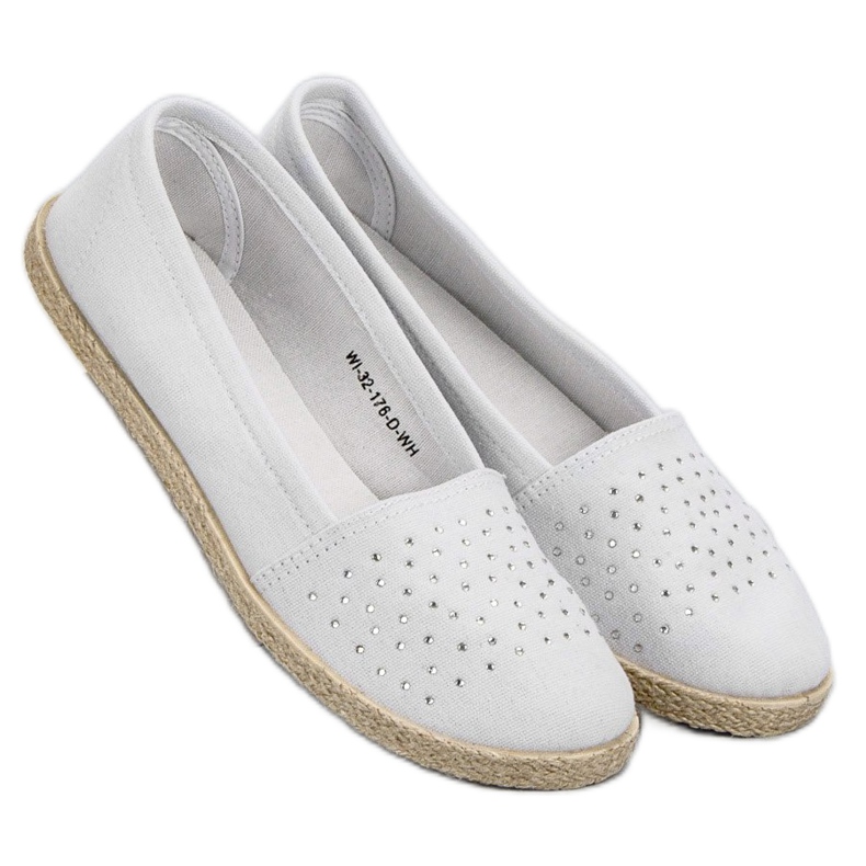 Espadrillas Bianche Con Cristalli bianco 1