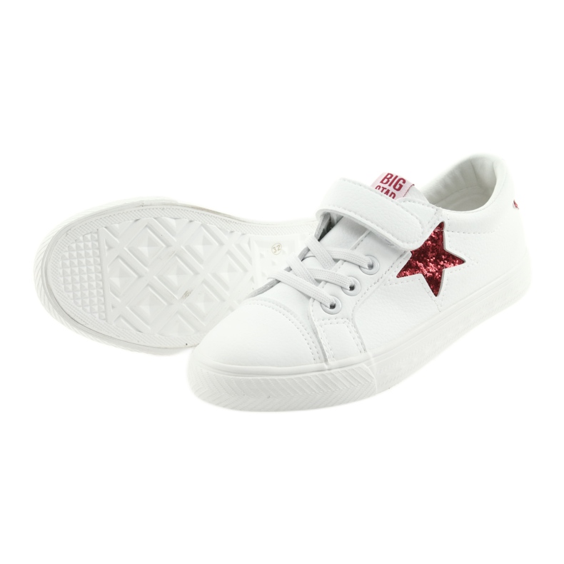 Big Star Sneakers con velcro stella 374102 bianco rosso 5