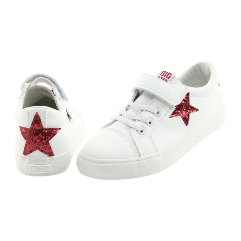 Big Star Sneakers con velcro stella 374102 bianco rosso 4