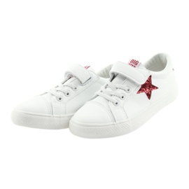 Big Star Sneakers con velcro stella 374102 bianco rosso 3