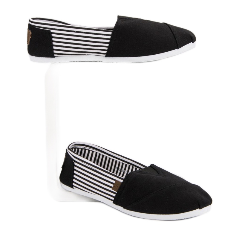 Scarpe da ginnastica leggere slip-on bianca nero 2