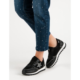 Scarpe sportive con cristalli nero 2