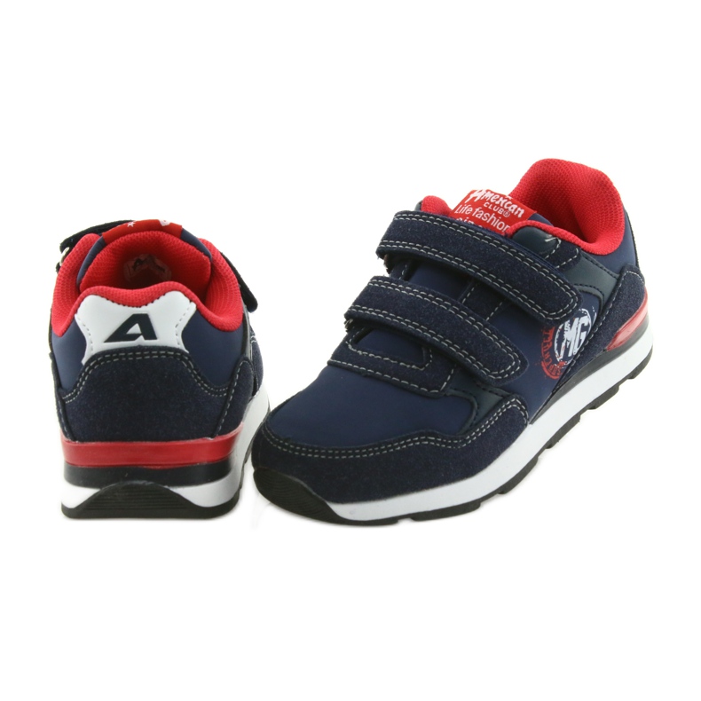 American Club Scarpe sportive con soletta in pelle americana BS08 rosso blu navy 4