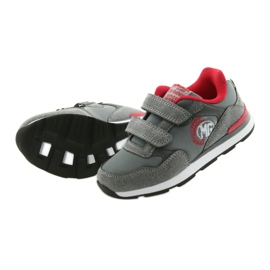 American Club Scarpe sportive con soletta in pelle americana BS08 grigio rosso 5