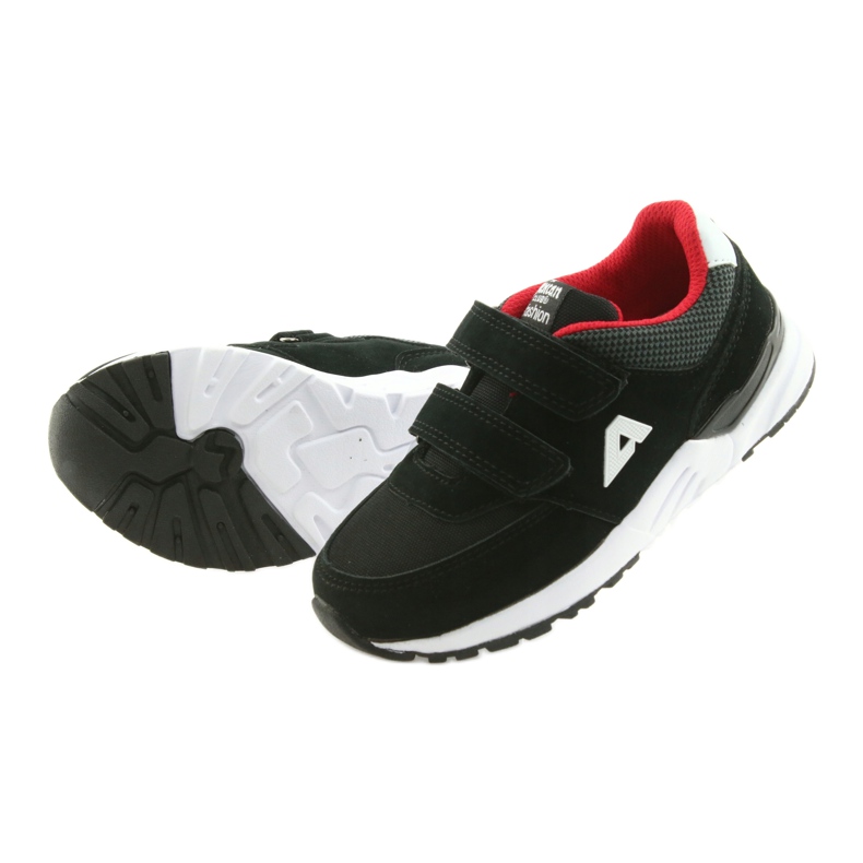 Soletta in pelle nera American Club BS09 nero rosso 5