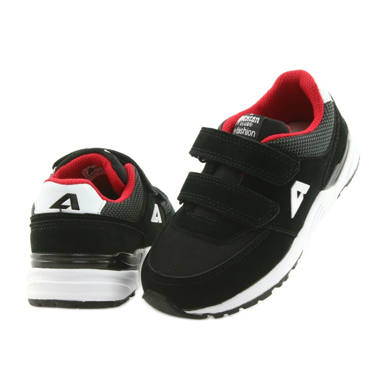 Soletta in pelle nera American Club BS09 nero rosso 4