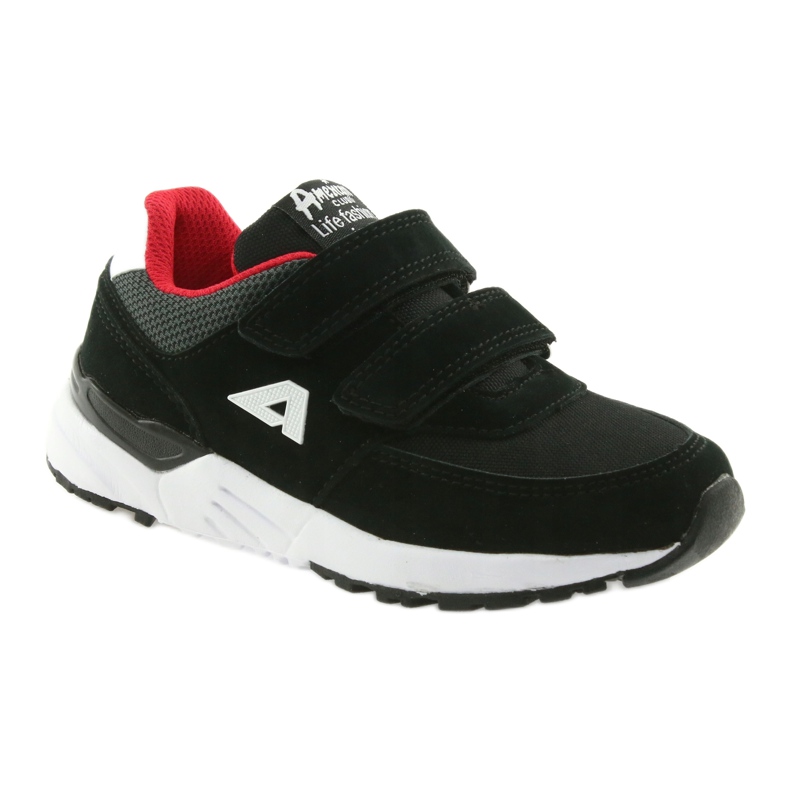 Soletta in pelle nera American Club BS09 nero rosso 1