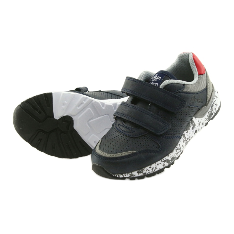 Scarpe sportive American Club, inserto in pelle BS11 05 grigio rosso blu navy 5