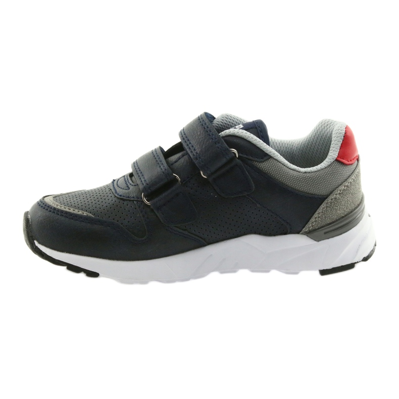 Scarpe sportive American Club, inserto in pelle BS11 05 grigio rosso blu navy 2