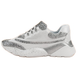 Scarpe sportive con glitter VICES bianca 1