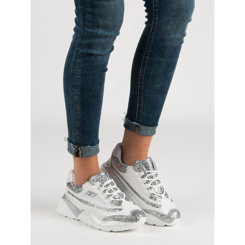 Scarpe sportive con glitter VICES bianco 2