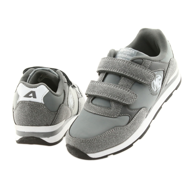Inserto in pelle American Club Velcro BS01 bianca grigio 4