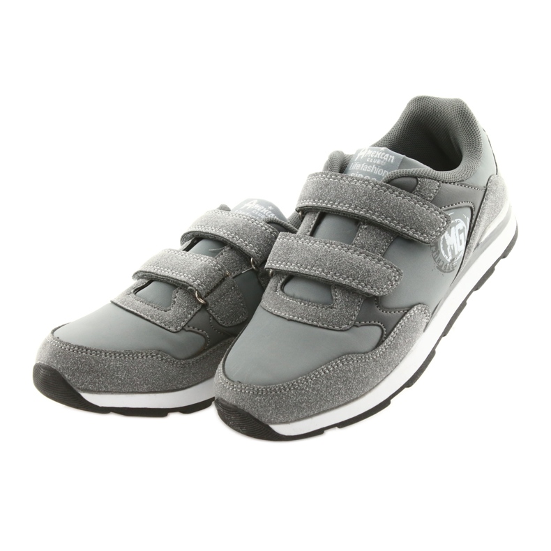 Inserto in pelle American Club Velcro BS01 bianca grigio 3