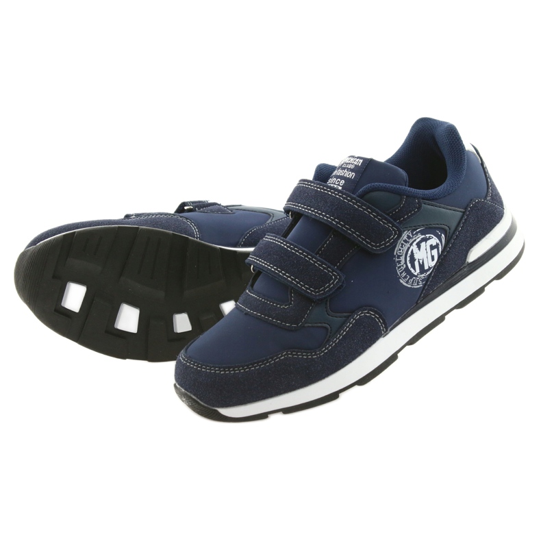 Soletta in pelle American Club BS01 bianca blu navy 5