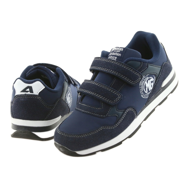 Soletta in pelle American Club BS01 bianca blu navy 4