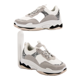 Sneakers Bianche Con Motivo nero marrone 2