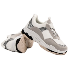 Sneakers Bianche Con Motivo nero marrone 1