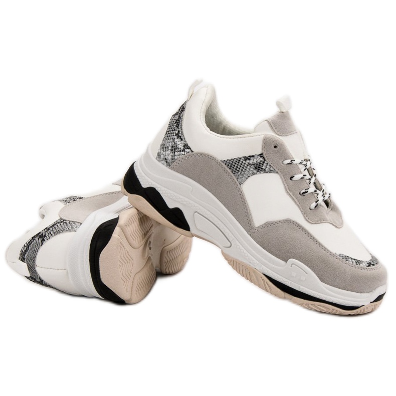 Sneakers Bianche Con Motivo nero marrone 1