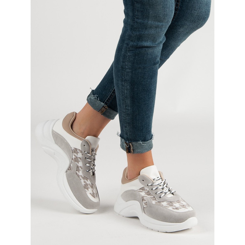 Kylie Scarpe sportive con motivo marrone grigio 1