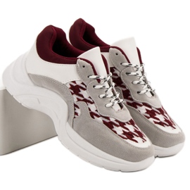 Kylie Scarpe sportive con motivo grigio rosso 1