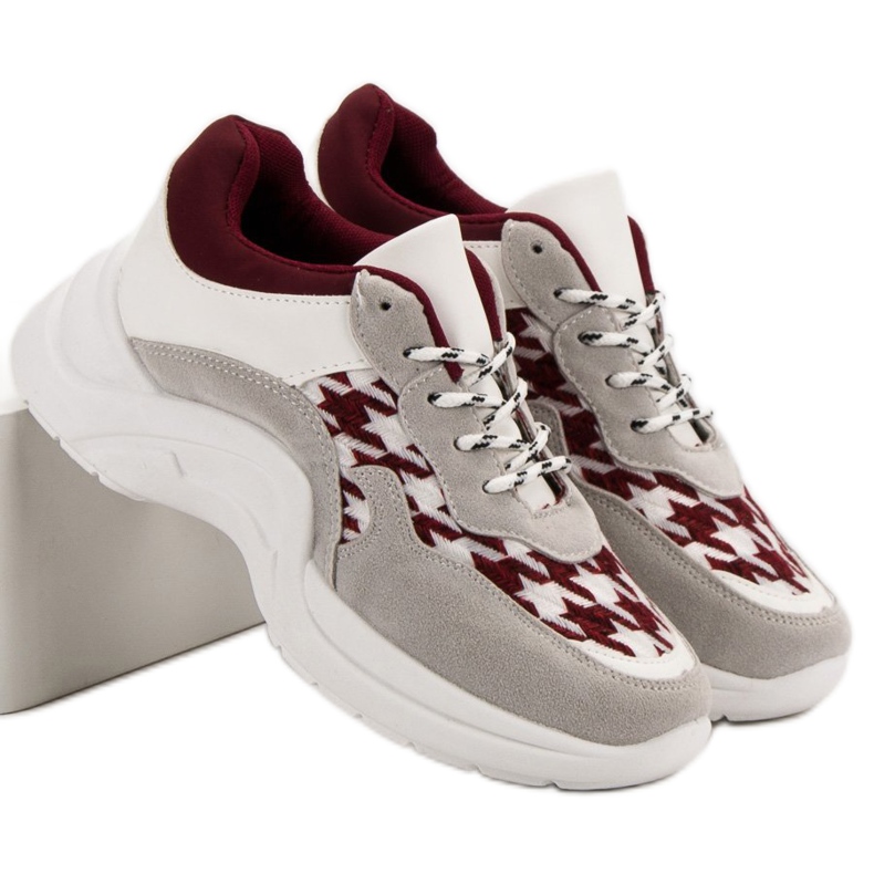 Kylie Scarpe sportive con motivo grigio rosso 1