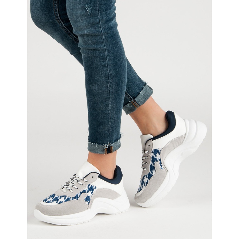 Kylie Scarpe sportive con motivo blu grigio 1
