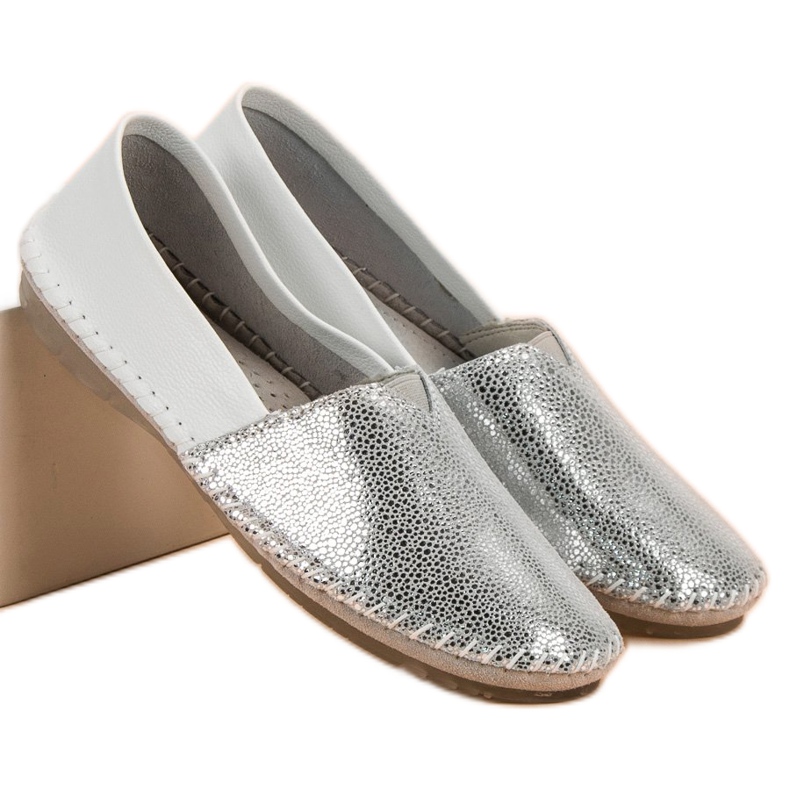 Slip on VINCEZA in pelle grigio 1