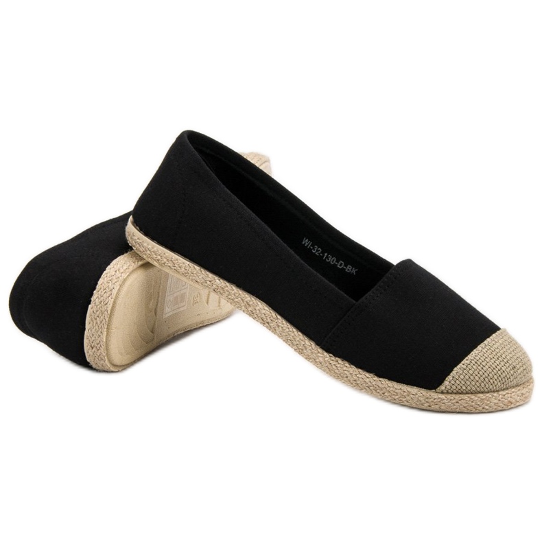 Espadrillas nere alla moda nero 1