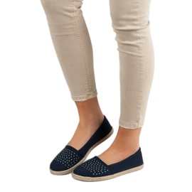 Espadrillas blu navy con cristalli 1