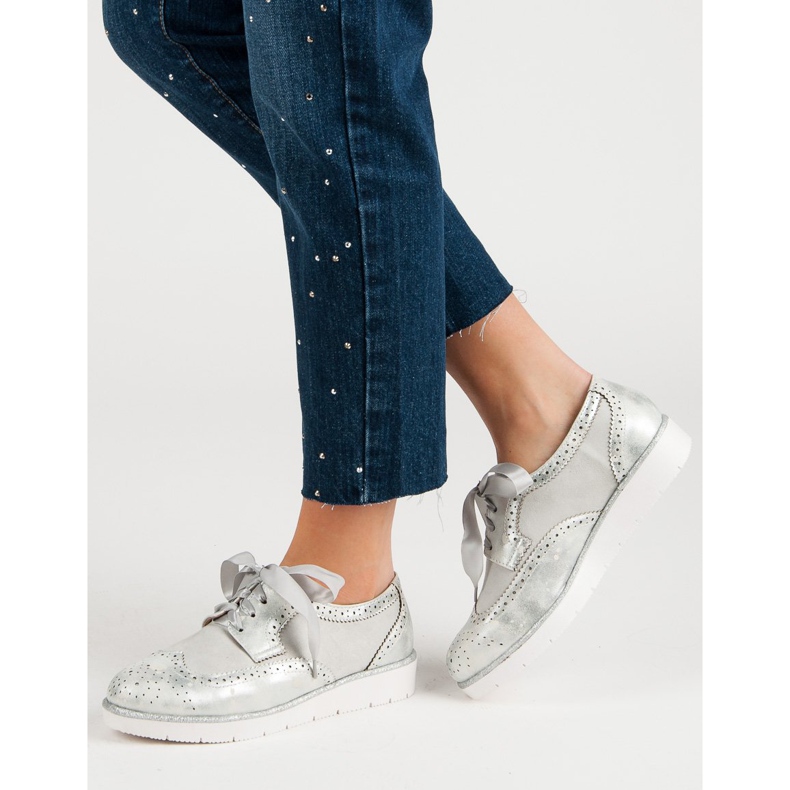 Vices Scarpe legate con un nastro grigio 2