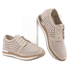 Aclys Scarpe brogue beige traforate marrone giallo 1