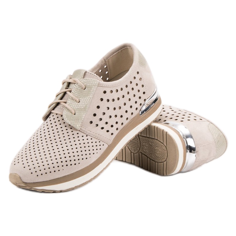 Aclys Scarpe brogue beige traforate marrone giallo 2