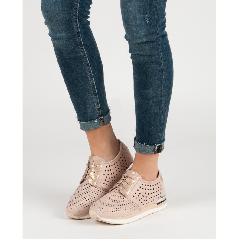 Aclys Scarpe brogue rosa traforate marrone 2