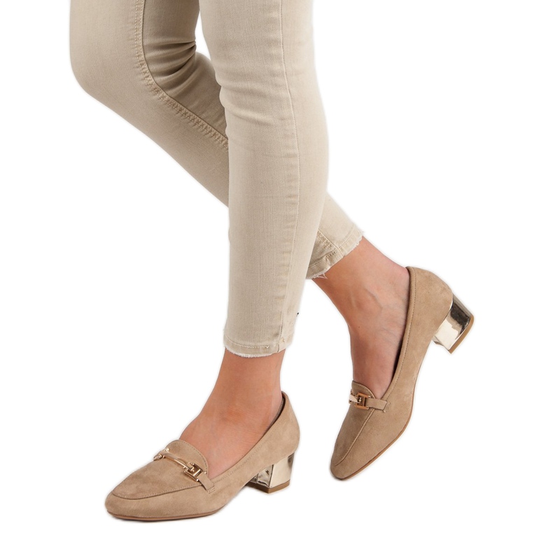 Kylie Mocassini con tacco alto marrone 2