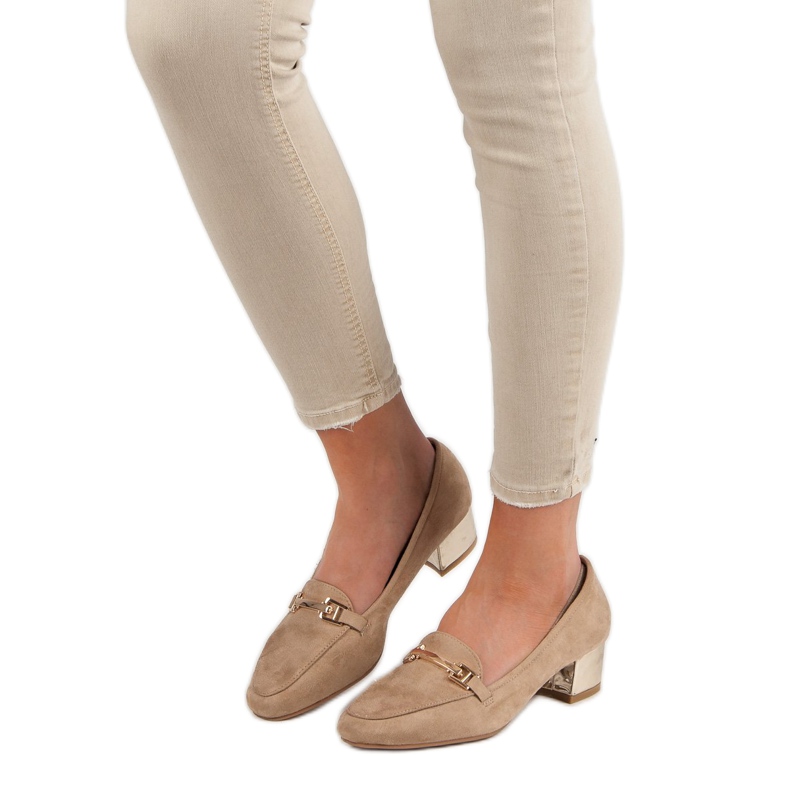 Kylie Mocassini con tacco alto marrone 1