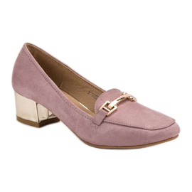 Kylie Mocassini con tacco alto viola 1